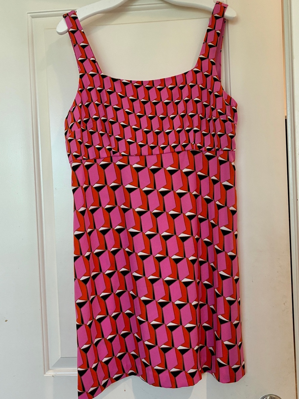 Diane Von Furstenberg Pink & Red Geometric Sleeveless Dress